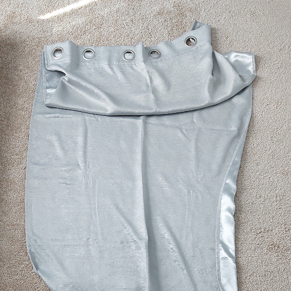 Silver Gray Curtain Panel with Grommets - Set of 2 Panels